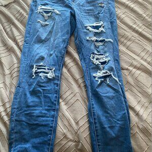 American Eagle Jeans 14 Jegging Distress Ripped Stretch